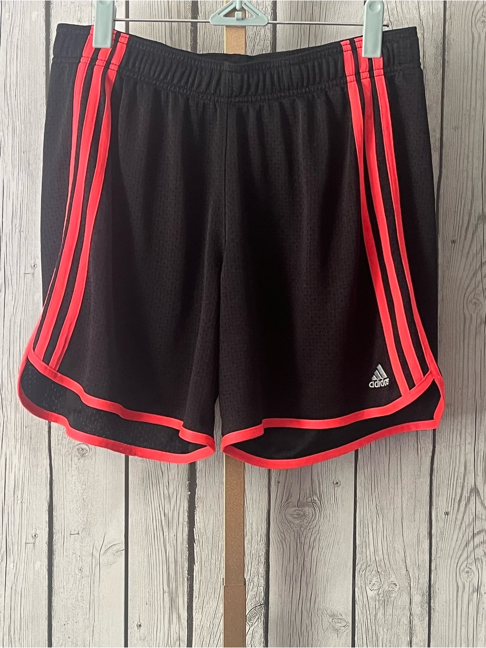 Adidas Black Pink 3 Stripe Athletic Training Shorts Medium